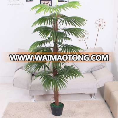 Artificial fan palm tree for indoor decoration