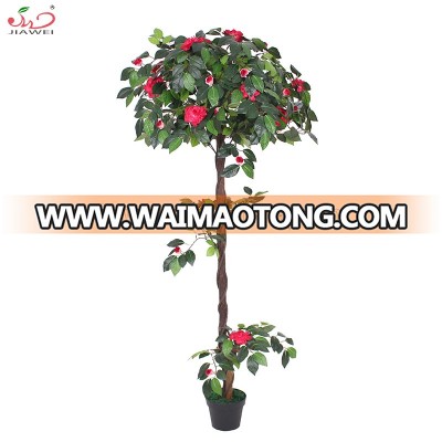 High quality fabric leaf and flower indoor decoration artificial flower tree